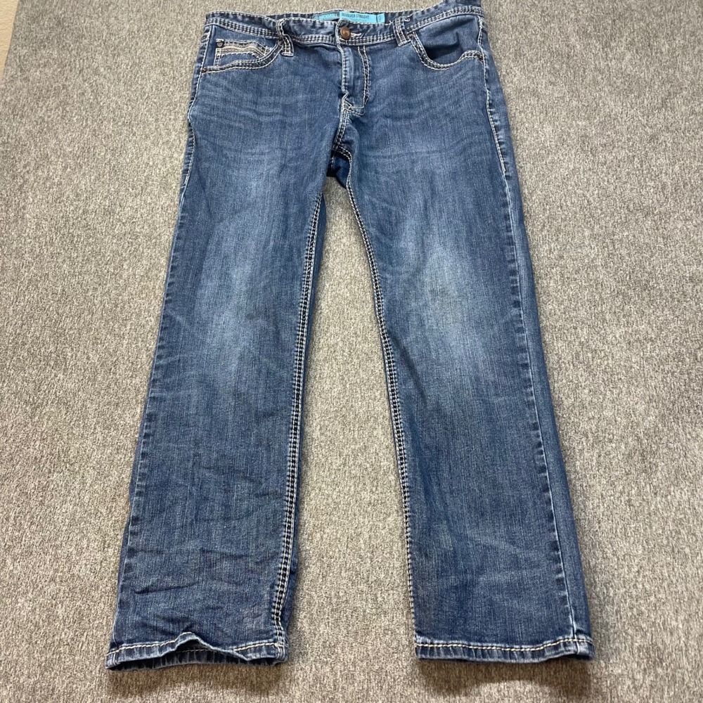 Rock and Roll Denim Revolver Straight Slim Straight Leg Mens Jeans fits 36x28